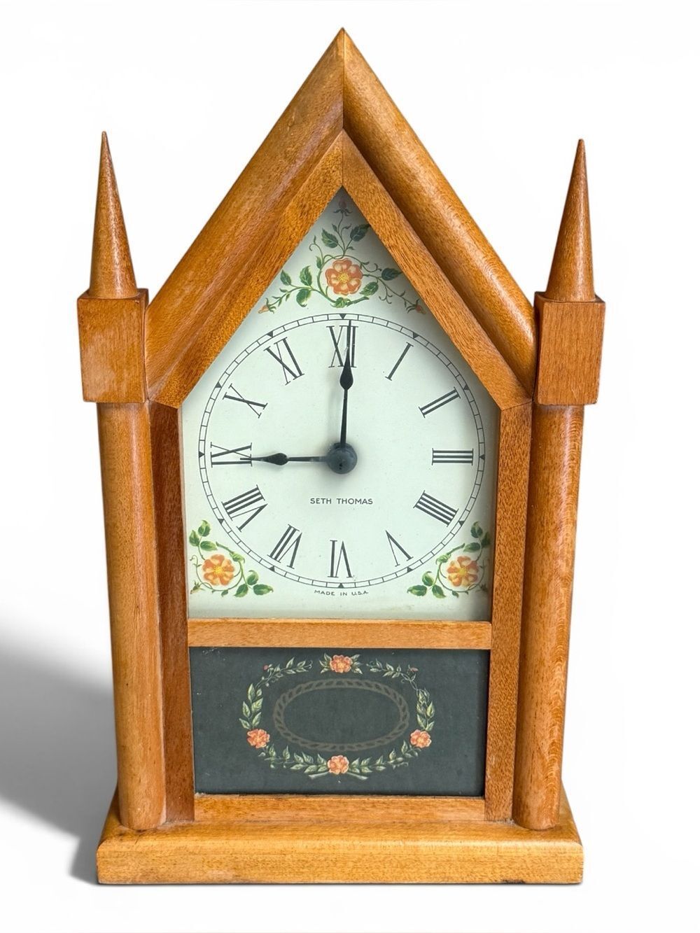 Vintage Seth Thomas Sharon Echo Model E 024-000 Electric 11" Steeple Clock WORKS